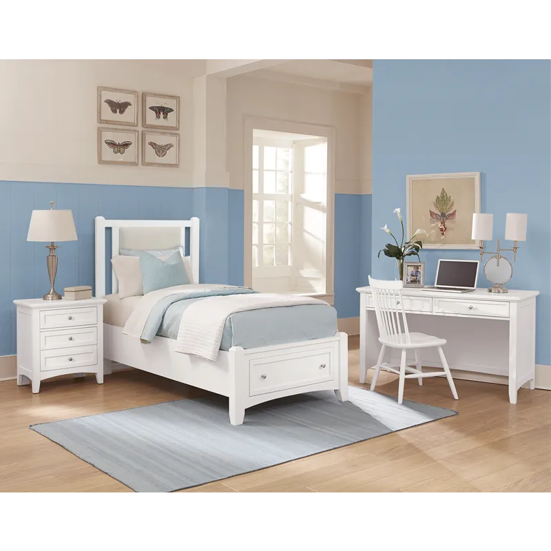 BB Bonanza-White Linen Upholstered Storage Bed - Twin