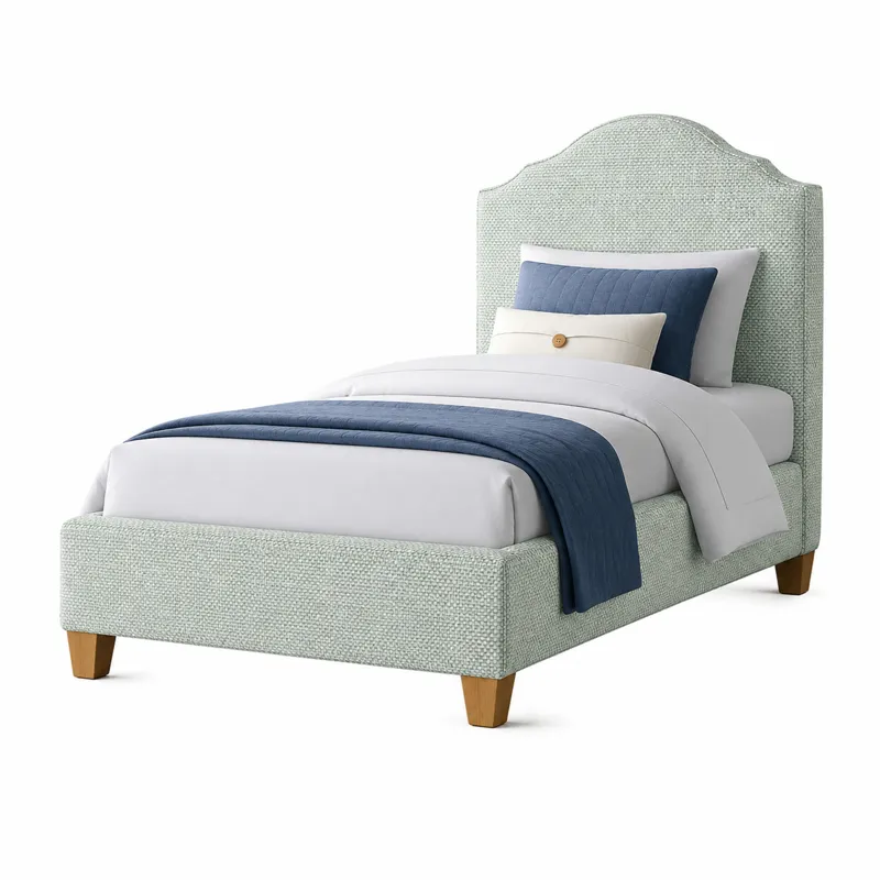 Tide & Timber-Clear Oak Forest Green Upholstered Headboard - Twin