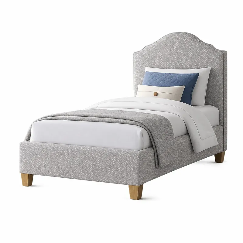 Tide & Timber-Grey Oak Grey Antelope Upholstered Headboard - Twin