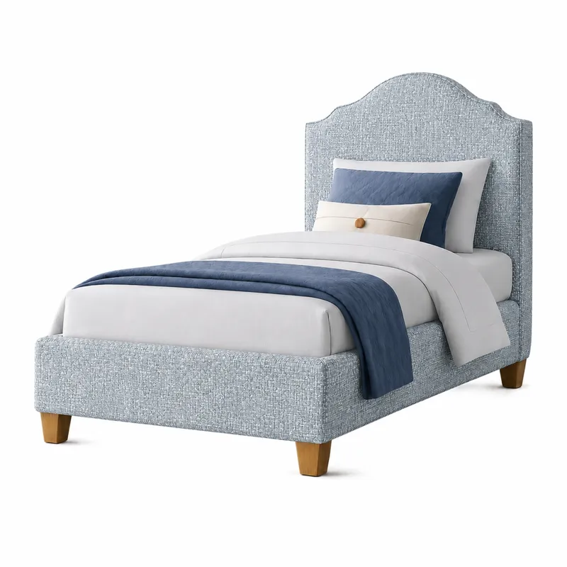 Tide & Timber-Clear Oak Ocean Blue Upholstered Headboard - Twin