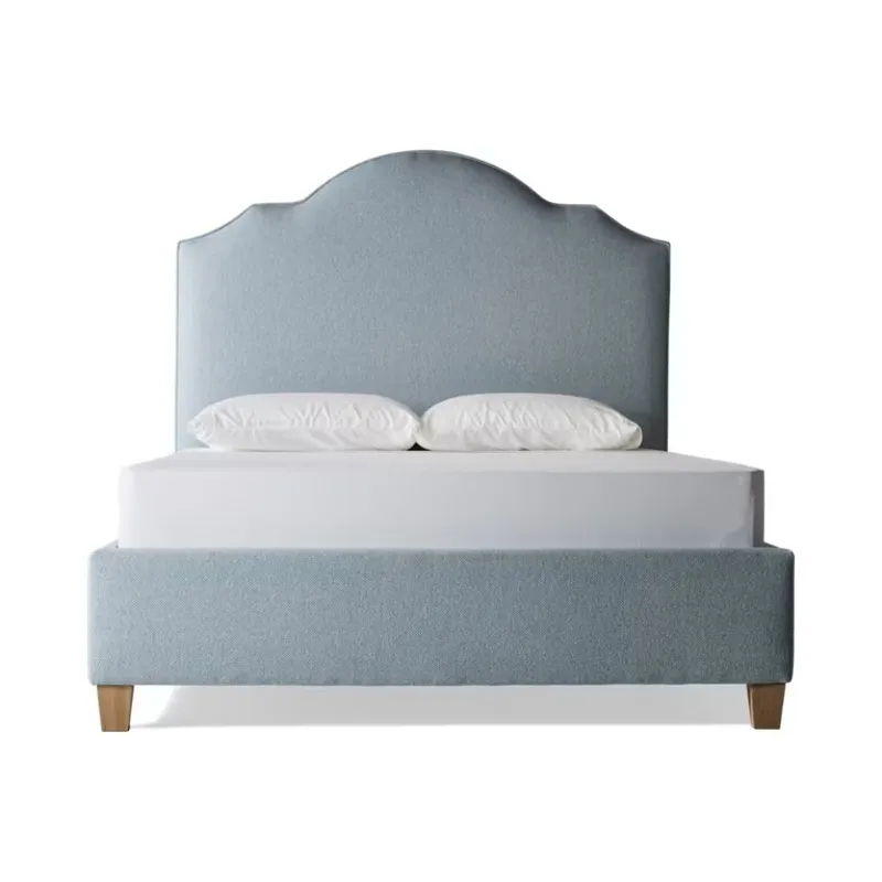 Tide & Timber-Clear Oak Ocean Blue Upholstered Headboard - Full
