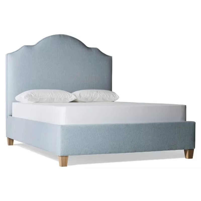 Tide & Timber-Clear Oak Ocean Blue Upholstered Headboard - Full