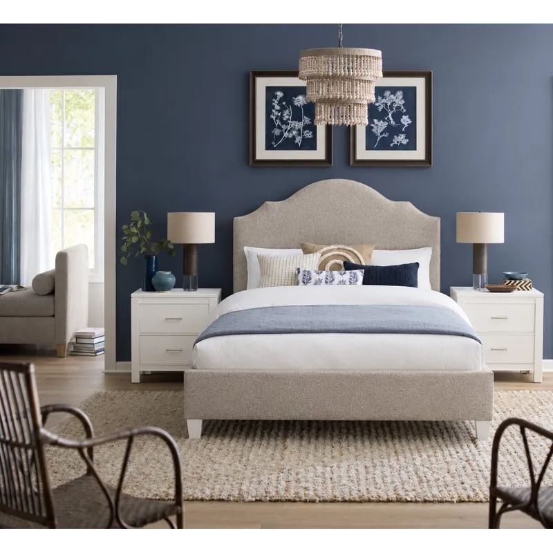 Tide & Timber-Grey Oak Tan Antelope Upholstered Headboard - Full