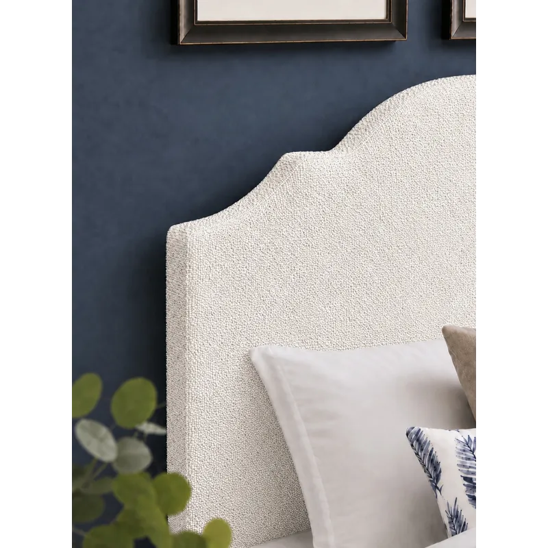 Tide & Timber-Grey Oak White Boucle\' Upholstered Headboard - Twin