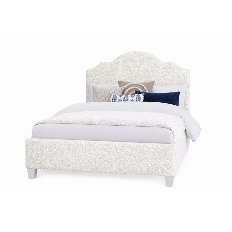 Tide & Timber-Clear Oak White Boucle\' Upholstered Headboard - King