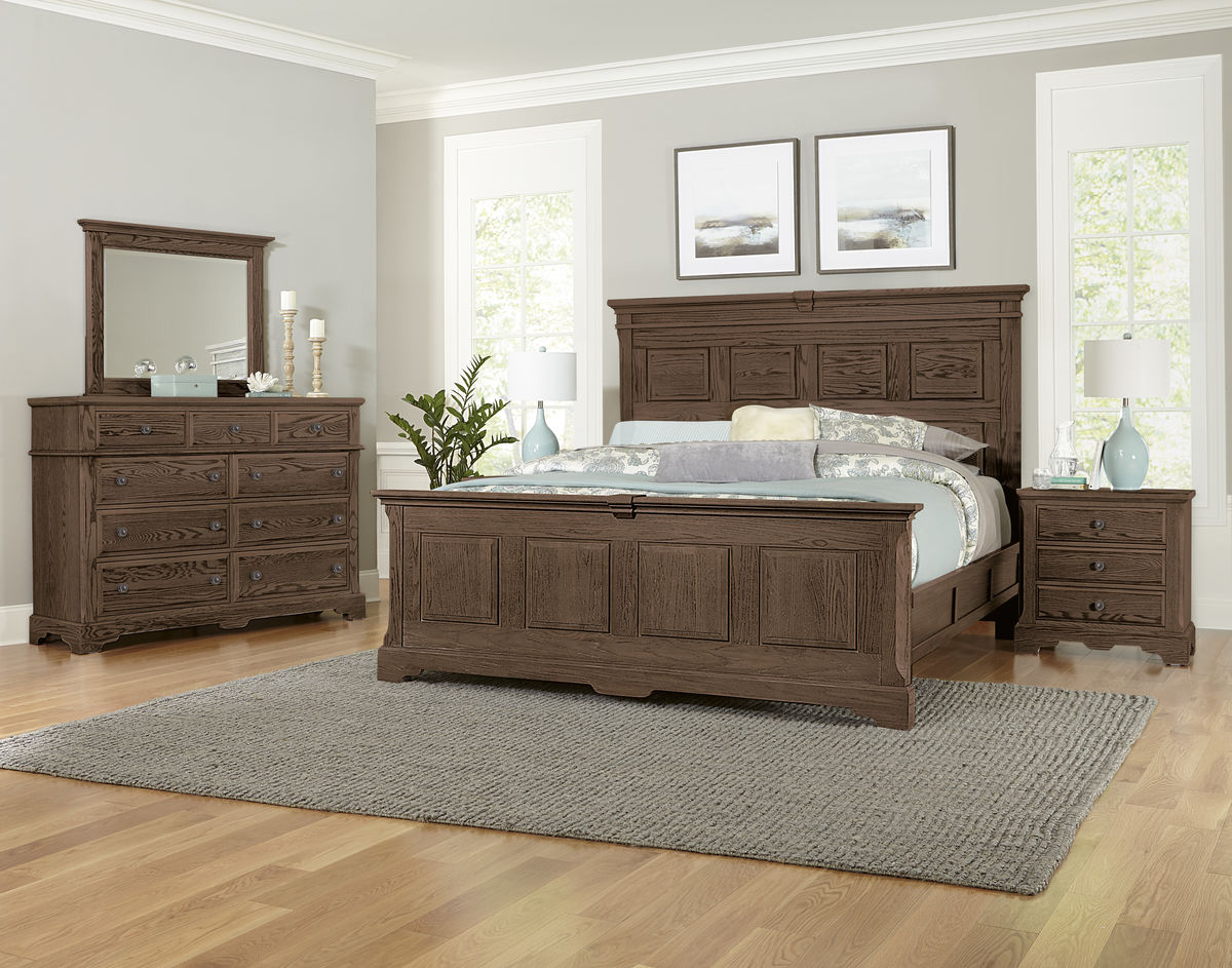 HeritageCobblestone Oak Cal King Mansion Bed With Decorative Rails 112669966844MS2 by