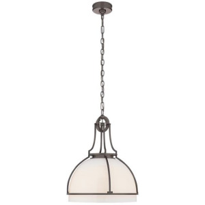 Gracie Large Dome Pendant - Bronze / White Glass