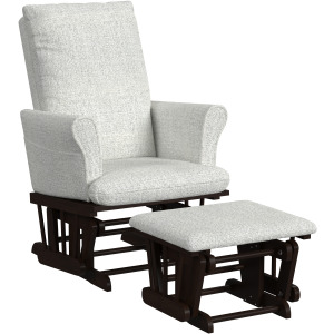 Britt Straight Back Padded Arms W/Ottoman - Owl