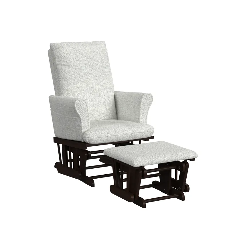 Britt Straight Back Padded Arms W/Ottoman - Owl