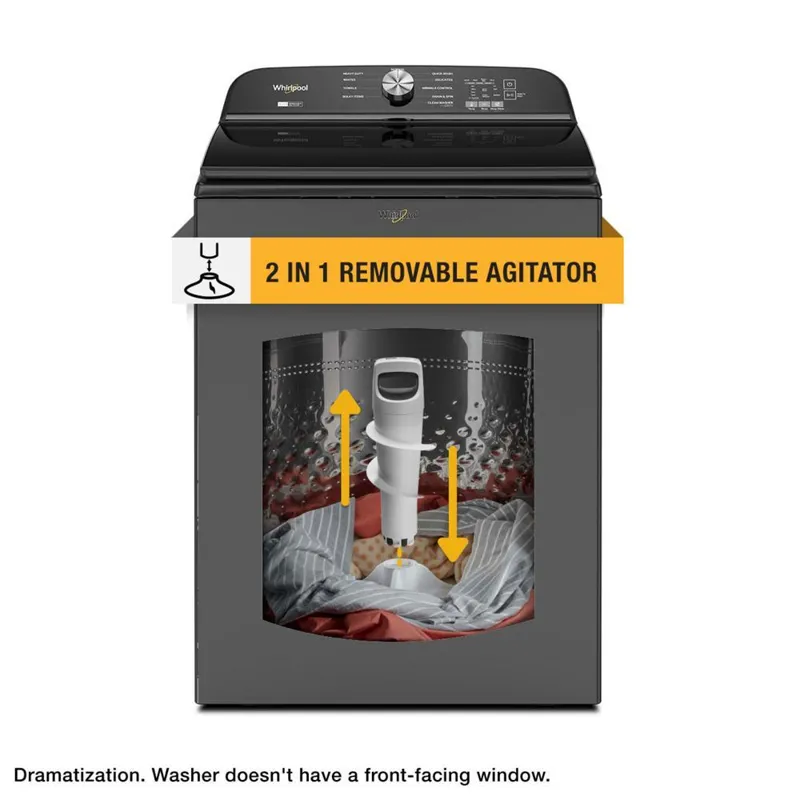 5.2-5.3 Cu. Ft. Whirlpool® Top Load Washer With Removable Agitator - Volcano Black