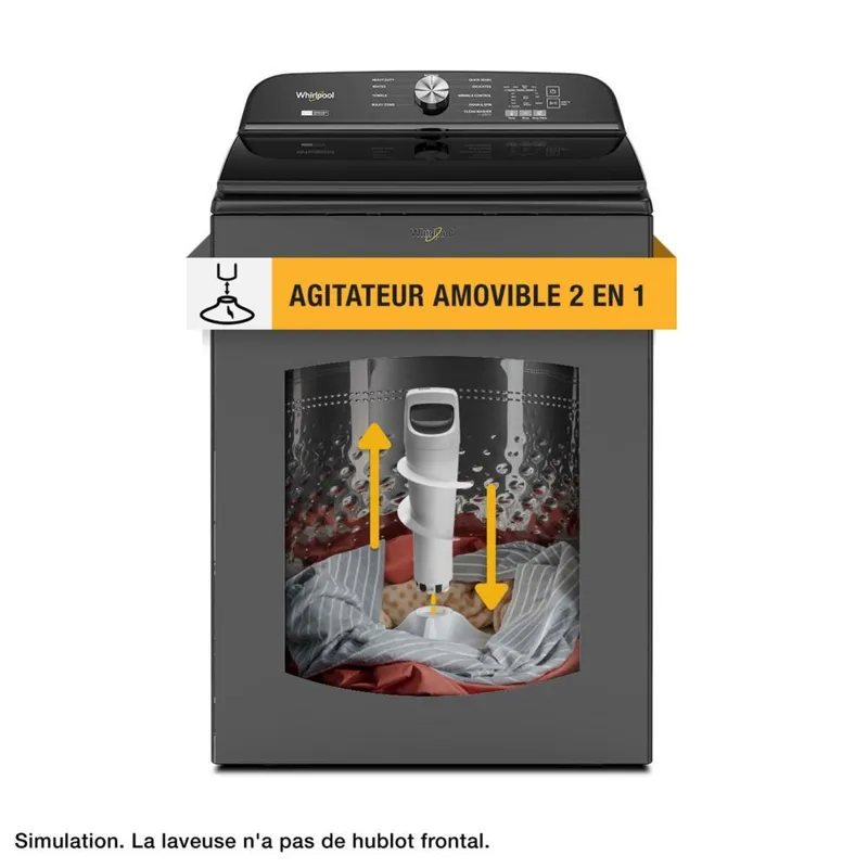 5.2-5.3 Cu. Ft. Whirlpool® Top Load Washer With Removable Agitator - Volcano Black