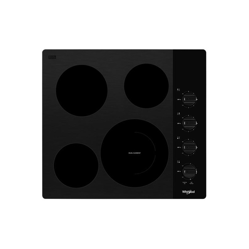 24inch Compact Electric Ceramic Glass Cooktop WCE55US4HB by Whirlpool