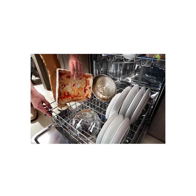 Stainless Steel Tub Pocket Handle Dishwasher with TotalCoverage Spray Arm WDTA50SAHB by