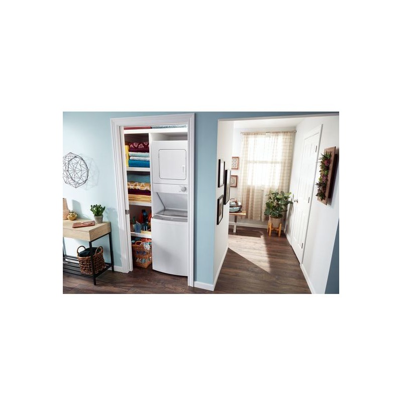1.6 cu.ft Electric Stacked Laundry Center 6 Wash cycles and AutoDry