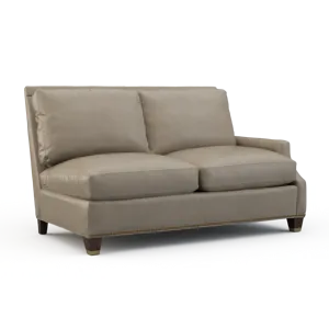 Leather Right Arm Loveseat