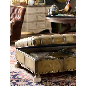 Leather Storage Ottoman