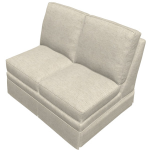 Leather Sectional Armless Loveseat