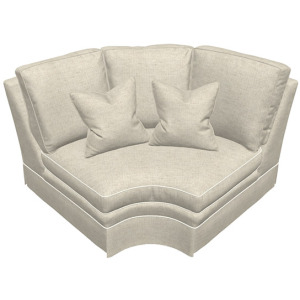 Leather Sectional Curved Corner Loveseat