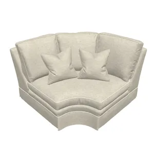 Leather Sectional Curved Corner Loveseat