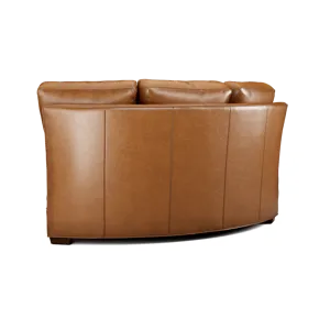 Leather Sectional Curved Corner Loveseat