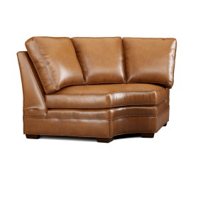 Leather Sectional Curved Corner Loveseat