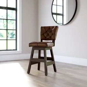 Leather Armless Swivel Bar Stool