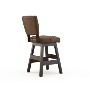 Leather Armless Swivel Bar Stool