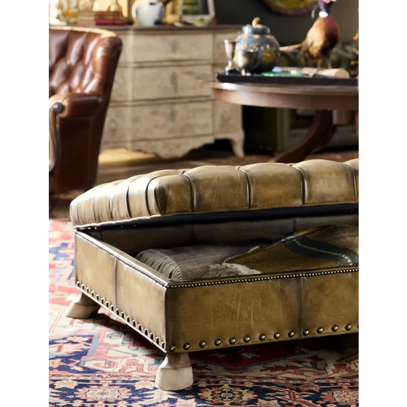 Leather Storage Ottoman