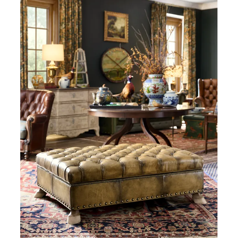Leather Storage Ottoman