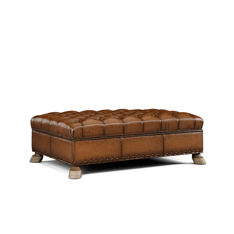 Leather Storage Ottoman
