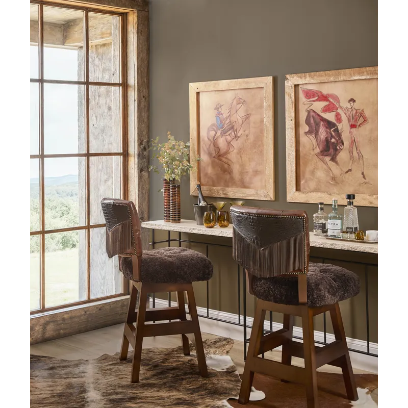Leather Armless Swivel Bar Stool