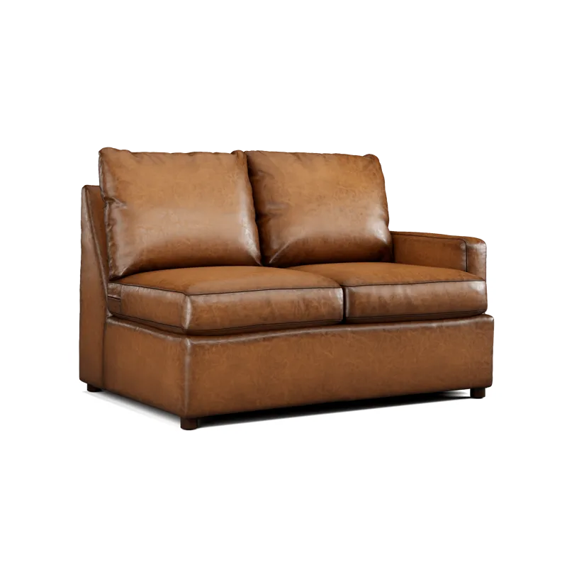 Leather Right Arm Loveseat
