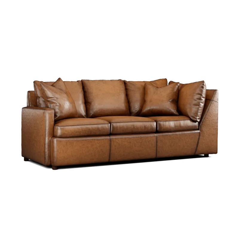 Leather Left Arm Corner Sofa