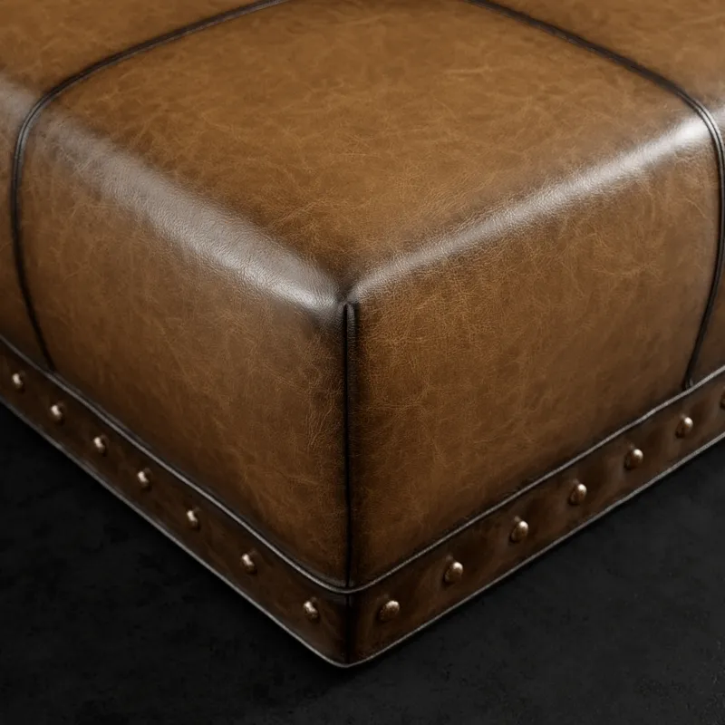 Leather Ottoman