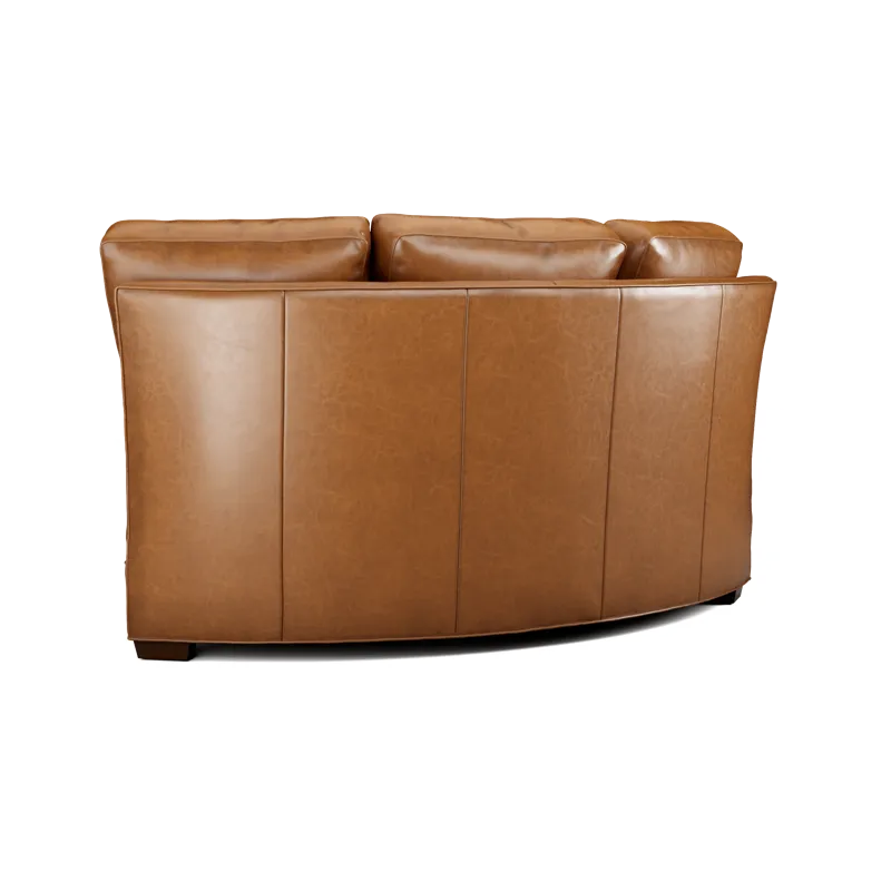 Leather Sectional Curved Corner Loveseat