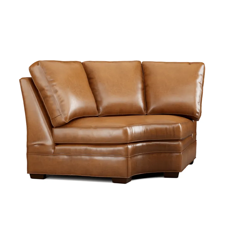 Leather Sectional Curved Corner Loveseat