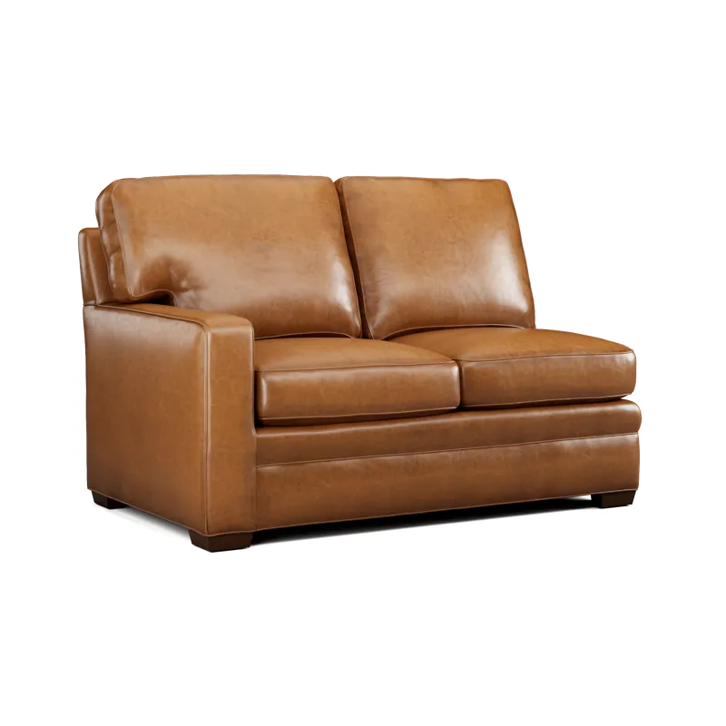 Leather Sectional Left Arm Loveseat