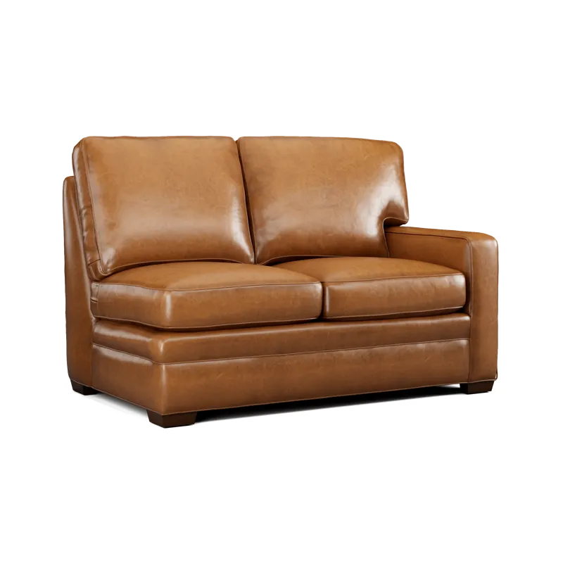 Leather Sectional Right Arm Loveseat