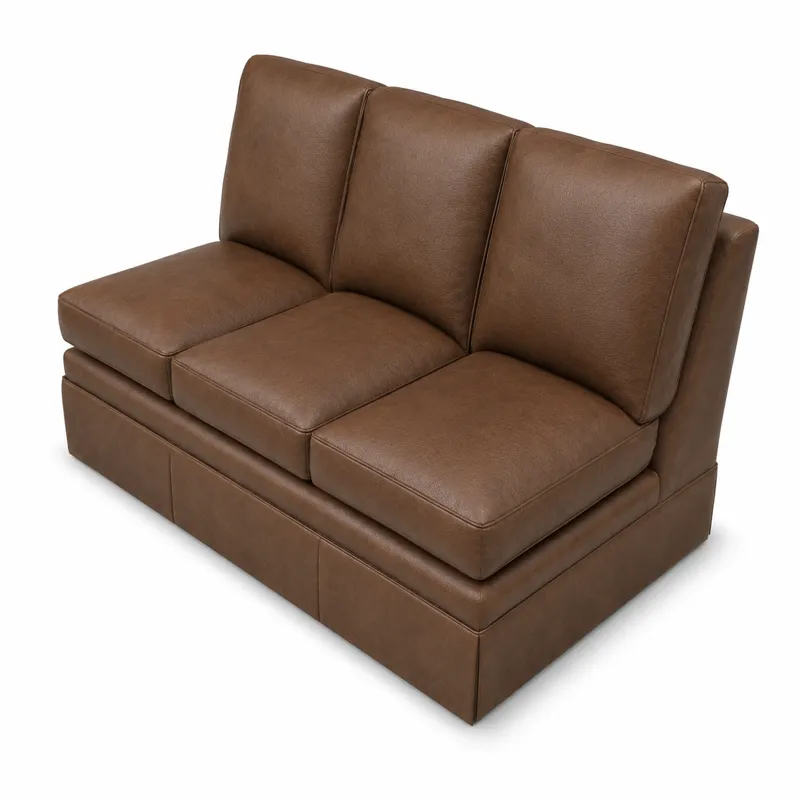 Leather Sectional Armless Sofa