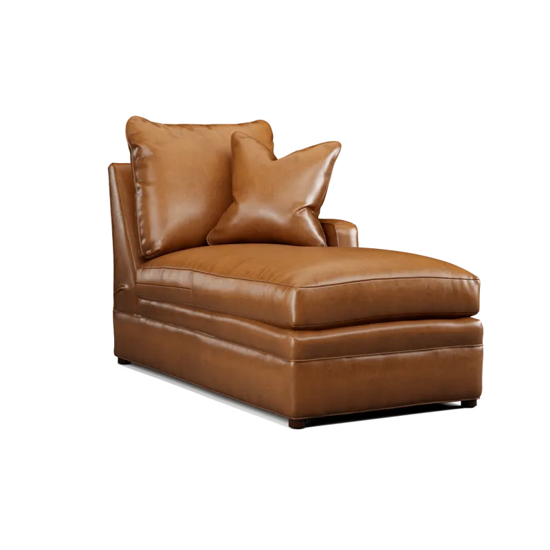 Leather Sectional Right Arm Chaise