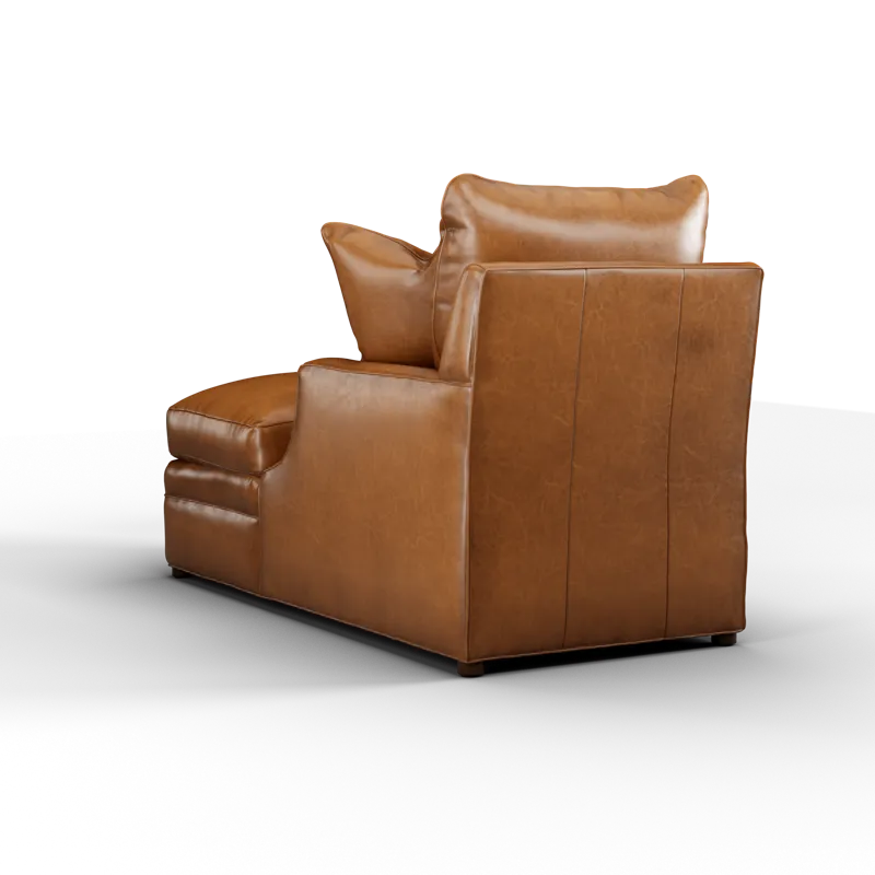 Leather Sectional Right Arm Chaise