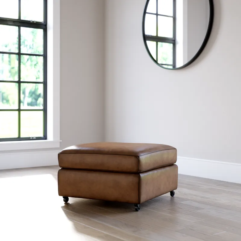 Leather Ottoman