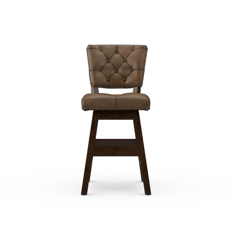 Leather Armless Swivel Bar Stool