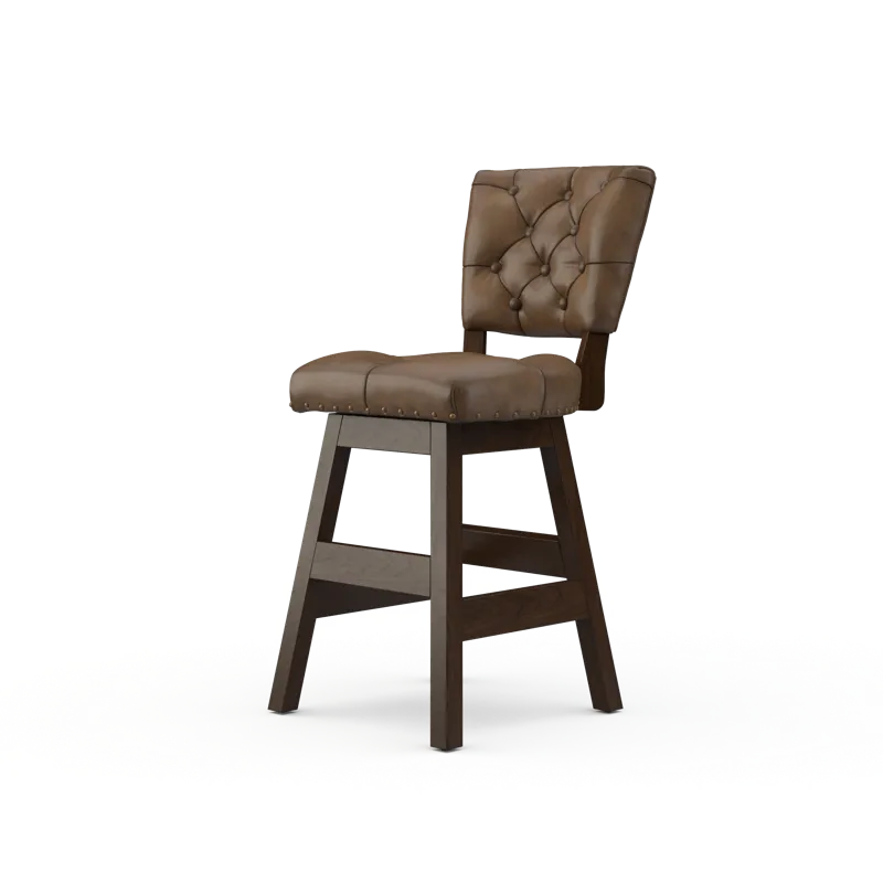 Leather Armless Swivel Bar Stool