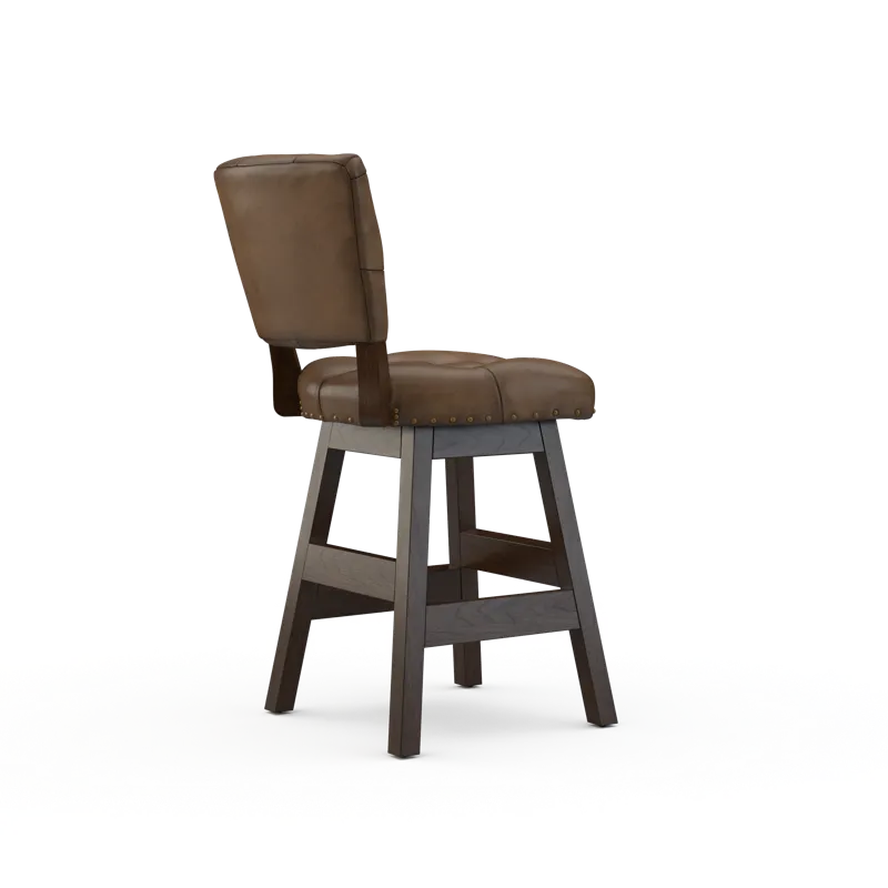 Leather Armless Swivel Bar Stool
