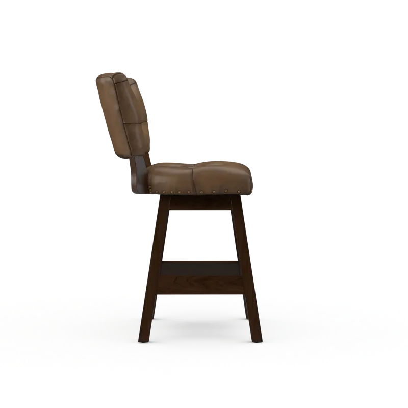 Leather Armless Swivel Bar Stool
