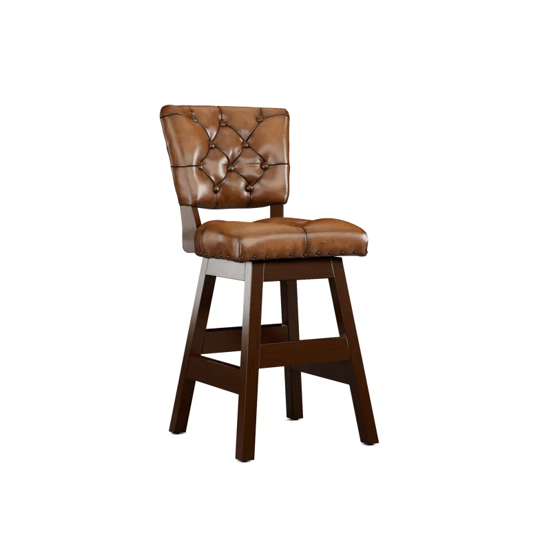 Leather Armless Swivel Bar Stool