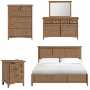 McKenzie 5 PC King Classic Storage Bedroom Set - Pecan