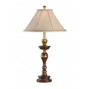 Mahogany Candlestick Lamp