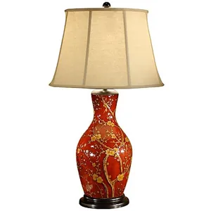 Blossoms On Red Lamp